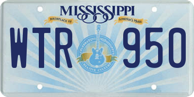 MS license plate WTR950