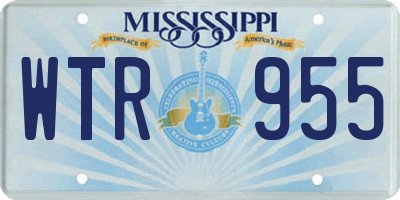 MS license plate WTR955