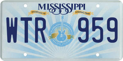 MS license plate WTR959