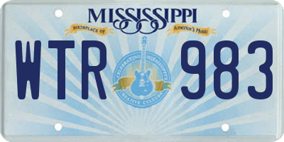 MS license plate WTR983