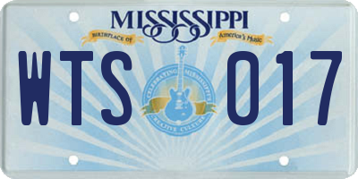 MS license plate WTS017