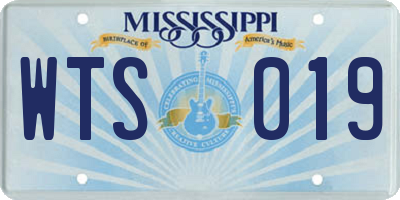 MS license plate WTS019