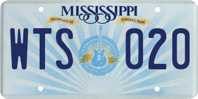 MS license plate WTS020