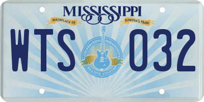 MS license plate WTS032