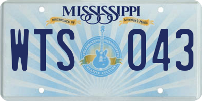 MS license plate WTS043