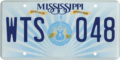 MS license plate WTS048