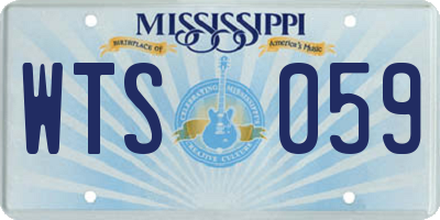 MS license plate WTS059
