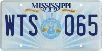MS license plate WTS065