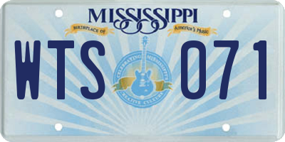 MS license plate WTS071