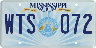 MS license plate WTS072