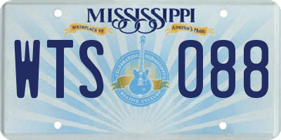 MS license plate WTS088