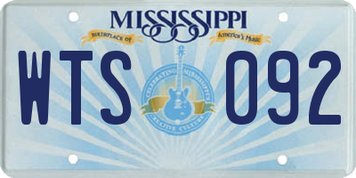 MS license plate WTS092