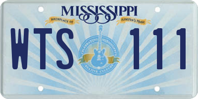 MS license plate WTS111