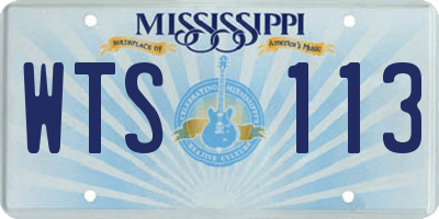 MS license plate WTS113