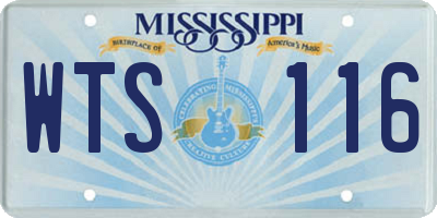 MS license plate WTS116