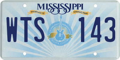 MS license plate WTS143