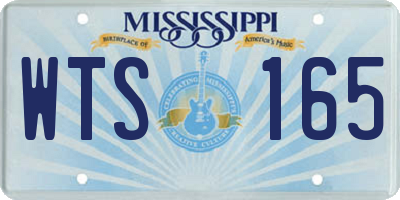 MS license plate WTS165