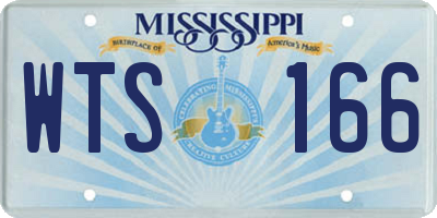MS license plate WTS166