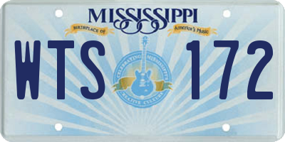 MS license plate WTS172