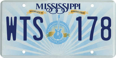 MS license plate WTS178