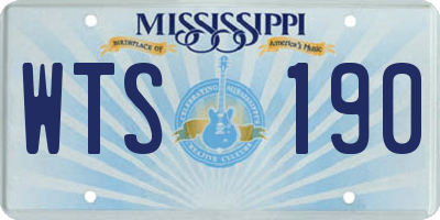 MS license plate WTS190