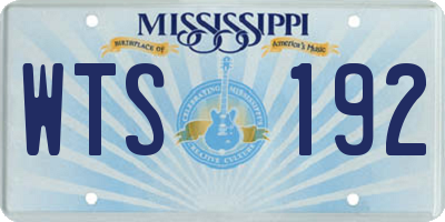 MS license plate WTS192