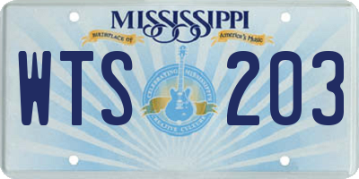 MS license plate WTS203