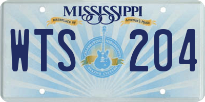 MS license plate WTS204