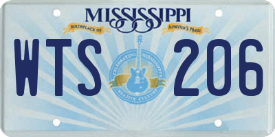 MS license plate WTS206