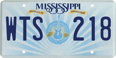MS license plate WTS218
