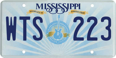 MS license plate WTS223
