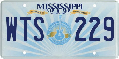 MS license plate WTS229