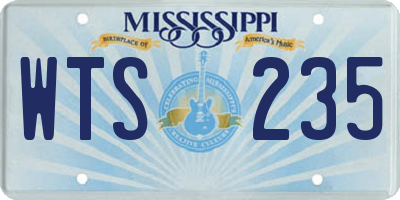 MS license plate WTS235