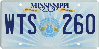 MS license plate WTS260