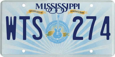 MS license plate WTS274
