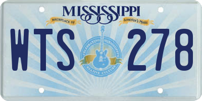 MS license plate WTS278