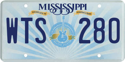 MS license plate WTS280