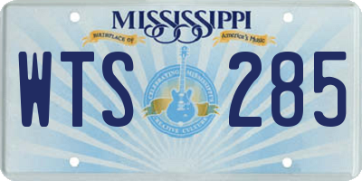 MS license plate WTS285