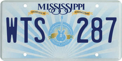 MS license plate WTS287