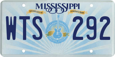 MS license plate WTS292