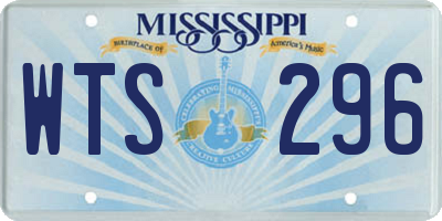 MS license plate WTS296