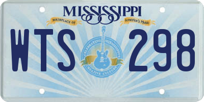 MS license plate WTS298