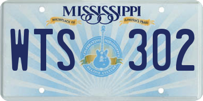 MS license plate WTS302