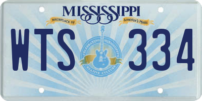 MS license plate WTS334