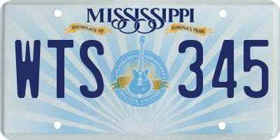MS license plate WTS345