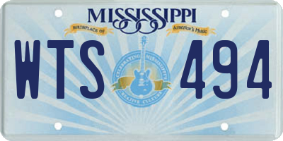 MS license plate WTS494