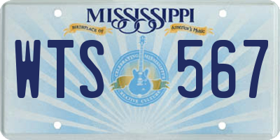 MS license plate WTS567