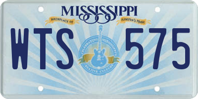 MS license plate WTS575