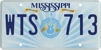 MS license plate WTS713
