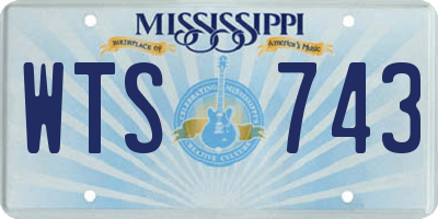 MS license plate WTS743